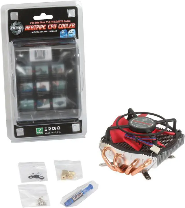 Alt view image 5 of 5 - EVERCOOL HPK-10025EA 100mm EL long life bearing
(Life Expectancy at 25°C 50000HR) Intel Core i7 Heat Pipe CPU Cooler