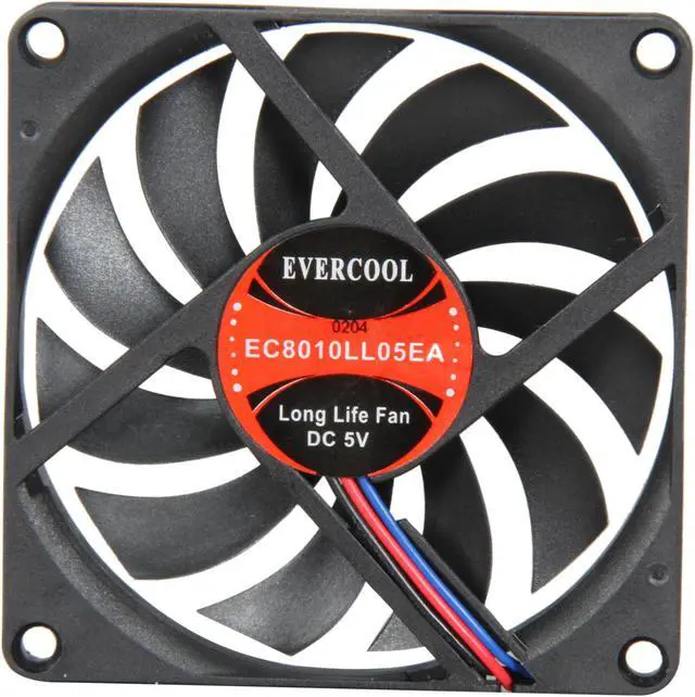 Alt view image 3 of 5 - EVERCOOL FAN-EC8010LL05E 80x80x10mm Low Speed Fan
