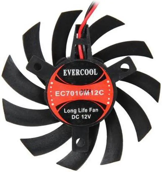 Alt view image 3 of 5 - Evercool VC-EC7010M12C-B 70x70x10mm Video Card Cooling Fan