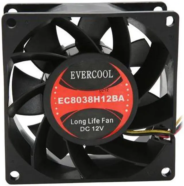 Alt view image 2 of 5 - EVERCOOL EC-8038 Series FAN-EC8038H12BA 80mm Case Cooling Fan
