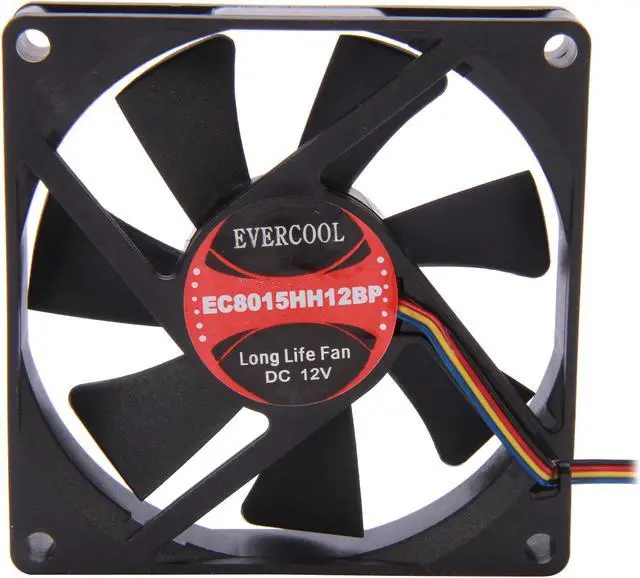 Alt view image 2 of 5 - EVERCOOL EC8015HH12BP 80mm 4 Pin PWM fan, Long life bearing, Low noise & high airflow, Low pollution