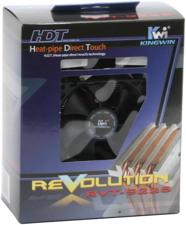 Alt view image 7 of 7 - KINGWIN Revolution RVT-9225 92mm H.D.T. CPU Cooler