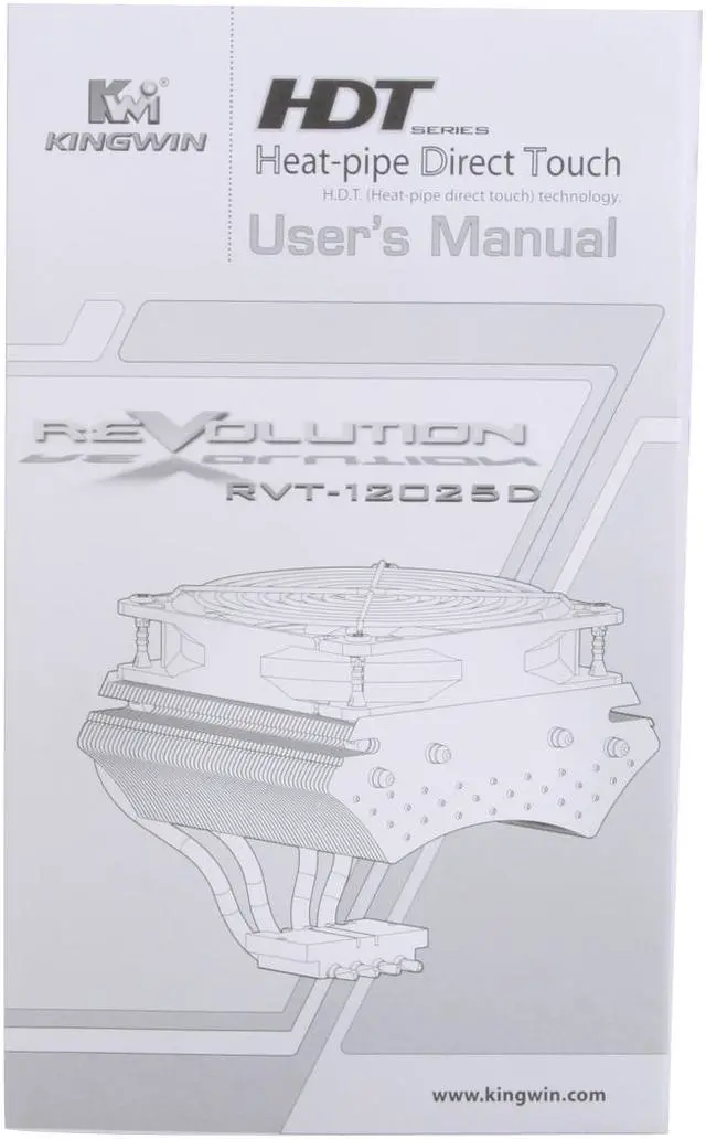 Alt view image 11 of 12 - KINGWIN Revolution RVT-12025D 120mm H.D.T. CPU Cooler