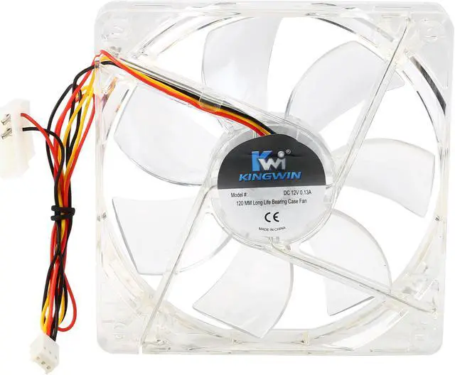 Alt view image 4 of 5 - KINGWIN CFW-012LB White LED 120 x 120 x 25 mm long life bearing case fan