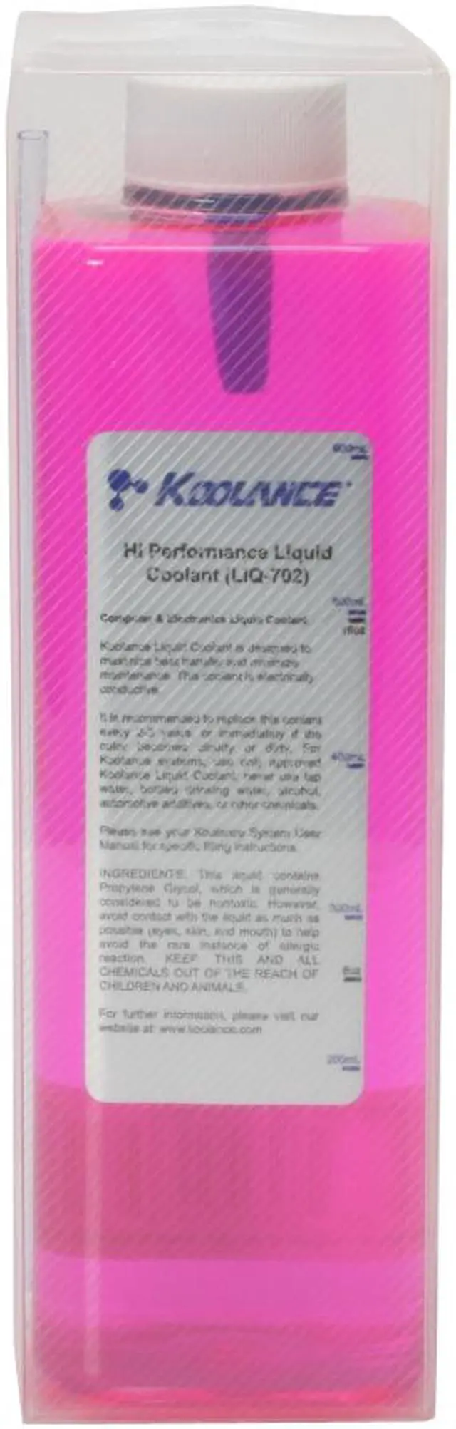 Alt view image 2 of 2 - KOOLANCE LIQ-702(RED) 700mL Fluorescent Red Liquid Coolant