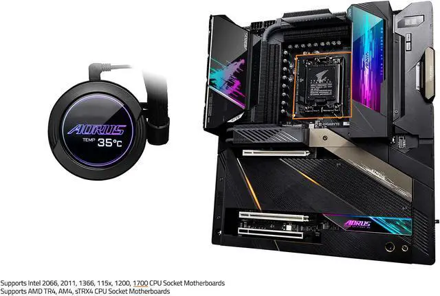 Alt view image 6 of 6 - GIGABYTE GP-AORUS WATERFORCE 240 Water Cooler
