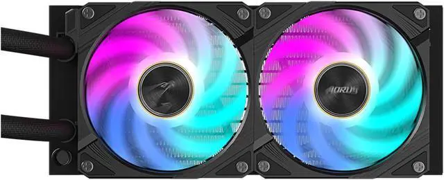 Alt view image 3 of 5 - AORUS WATERFORCE X II 240 Liquid CPU Cooler, 240mm Radiator with 2x 120mm low noise ARGB Fans, compatible with Intel LGA1700, 1851 and AMD AM5(GP-AORUS WATERFORCE X II 240)