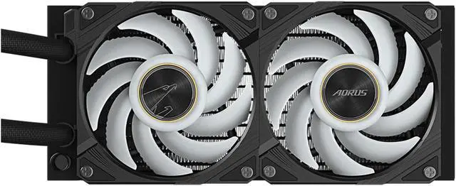 Alt view image 4 of 5 - AORUS WATERFORCE X II 240 Liquid CPU Cooler, 240mm Radiator with 2x 120mm low noise ARGB Fans, compatible with Intel LGA1700, 1851 and AMD AM5(GP-AORUS WATERFORCE X II 240)