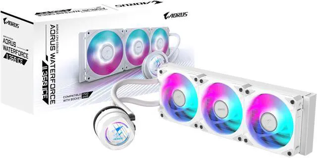 Alt view image 5 of 5 - AORUS WATERFORCE II 360 ICE Liquid CPU Cooler, 360mm Radiator with 3x120mm low noise ARGB Fans, compatible with Intel LGA1700, 1851 and AMD AM5 (GP-AORUS WATERFORCE II 360 ICE)