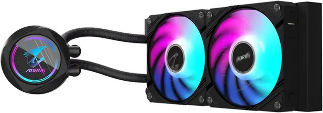 Alt view image 2 of 5 - AORUS WATERFORCE II 240 Liquid CPU Cooler, 240mm Radiator with 2x 120mm low noise ARGB Fans, compatible with Intel LGA1700, 1851 and AMD AM5 (GP-AORUS WATERFORCE II 240)