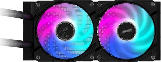 Alt view image 3 of 5 - AORUS WATERFORCE II 240 Liquid CPU Cooler, 240mm Radiator with 2x 120mm low noise ARGB Fans, compatible with Intel LGA1700, 1851 and AMD AM5 (GP-AORUS WATERFORCE II 240)