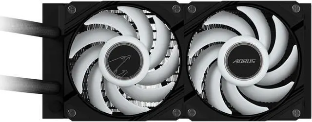 Alt view image 4 of 5 - AORUS WATERFORCE II 240 Liquid CPU Cooler, 240mm Radiator with 2x 120mm low noise ARGB Fans, compatible with Intel LGA1700, 1851 and AMD AM5 (GP-AORUS WATERFORCE II 240)