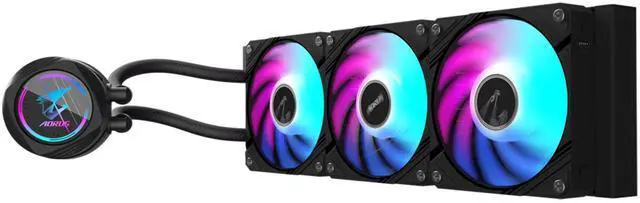 Alt view image 2 of 5 - AORUS WATERFORCE II 360 Liquid CPU Cooler, 360mm Radiator with 3x120mm low noise ARGB Fans, compatible with Intel LGA1700, 1851 and AMD AM5 (GP-AORUS WATERFORCE II 360 G2)