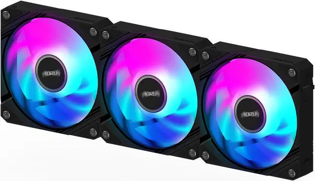 Alt view image 2 of 7 - AORUS EZ CHAIN FAN 120 ICE (3-Pack), 120mm Hydro Dynamic Bearing ARGB Computer Case Fan