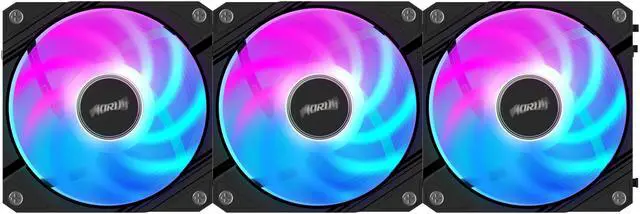 Alt view image 3 of 7 - AORUS EZ CHAIN FAN 120 ICE (3-Pack), 120mm Hydro Dynamic Bearing ARGB Computer Case Fan