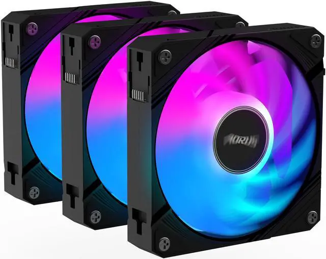 Alt view image 4 of 7 - AORUS EZ CHAIN FAN 120 ICE (3-Pack), 120mm Hydro Dynamic Bearing ARGB Computer Case Fan