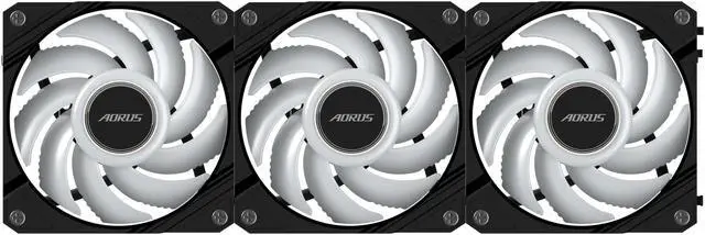 Alt view image 7 of 7 - AORUS EZ CHAIN FAN 120 ICE (3-Pack), 120mm Hydro Dynamic Bearing ARGB Computer Case Fan
