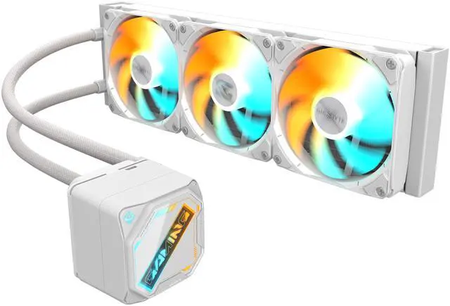 Alt view image 2 of 10 - GIGABYTE GAMING 360 ICE liquid CPU Cooler, 360mm Radiator with 3x 120mm low noise ARGB Fans, compatible with Intel LGA 1851, 1700, 115X, 1200, and AMD AM5, AM4 (GP-GIGABYTE GME 360I)