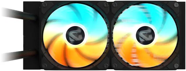 Main image of GIGABYTE GAMING 240 liquid CPU Cooler, 240mm Radiator with 2x 120mm low noise ARGB Fans, compatible with Intel LGA 1851, 1700, 115X, 1200, and AMD AM5, AM4 (GIGABYTE GAMING 240)