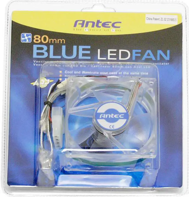 Alt view image 3 of 3 - Antec LED80XFAN 80mm Blue LED Case Cooling Fan