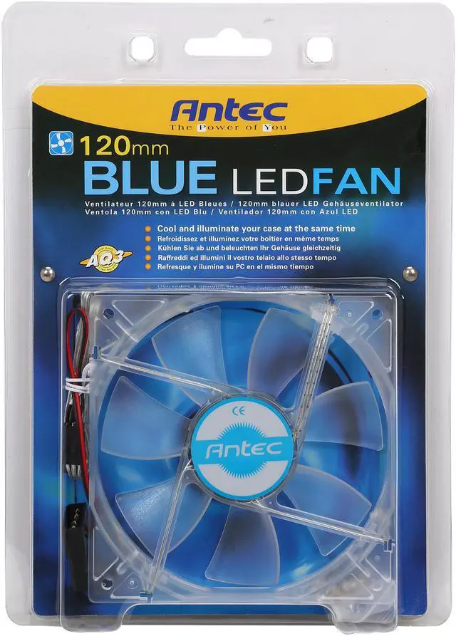 Alt view image 5 of 5 - Antec 77095 120mm Blue LED Case Cooling Fan