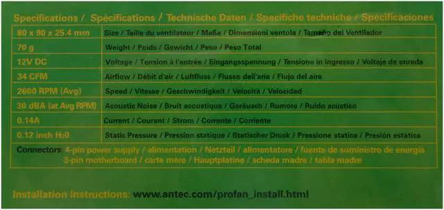 Alt view image 2 of 3 - Antec 75000 80mm Case Cooling Fan
