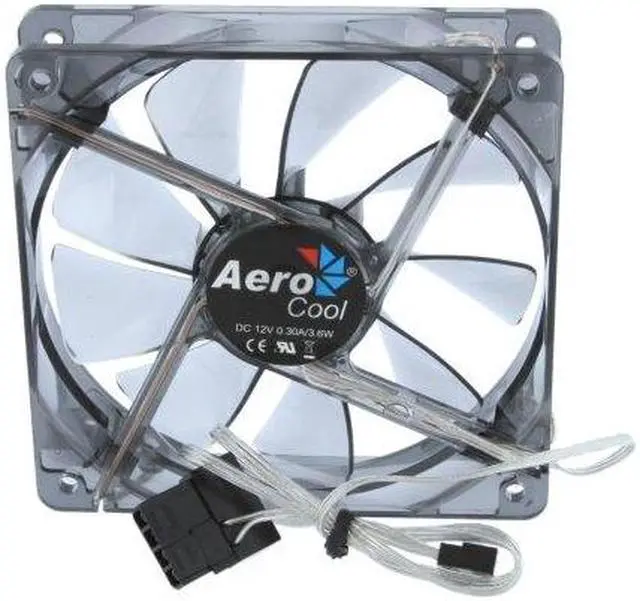 Alt view image 4 of 10 - AeroCool V12 BlackLine Edition Blue LED Case cooler