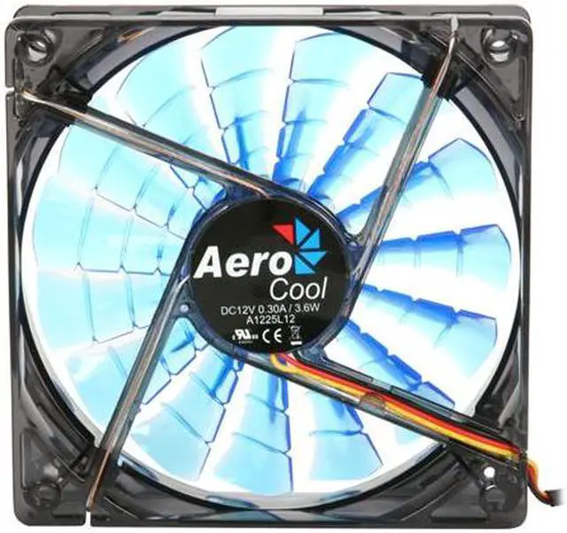 Alt view image 4 of 6 - AeroCool Shark 120mm Blue Edition Case cooler