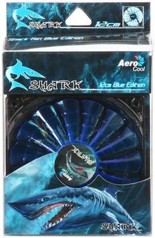 Alt view image 6 of 6 - AeroCool Shark 120mm Blue Edition Case cooler