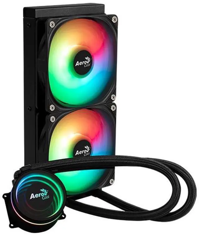 Alt view image 2 of 11 - LIQUID COOLER AeroCool Oasis-L240-BLACK  240MM ARGB Intel LGA1851/LGA1700/LGA1200/LGA115X/LGA1366, AMD AM5/AM4/AM3/AM2/FM2/FM1