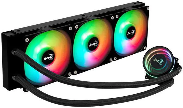 Main image of LIQUID COOLER AeroCool Oasis-L360-BLACK  360MM ARGB LIQUID COOLER  compatibility Intel LGA1851/LGA1700/LGA1200/LGA115X/LGA1366,  AMD AM5/AM4/AM3/AM2/FM2/FM1