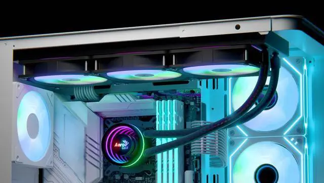 Alt view image 8 of 13 - LIQUID COOLER AeroCool Oasis-L360-BLACK  360MM ARGB LIQUID COOLER  compatibility Intel LGA1851/LGA1700/LGA1200/LGA115X/LGA1366,  AMD AM5/AM4/AM3/AM2/FM2/FM1