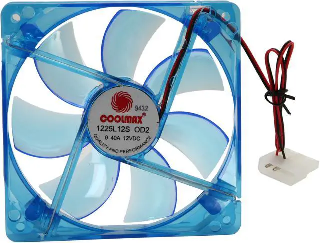 Alt view image 4 of 5 - COOLMAX CMF-1225-BL UV Crystal LED Cooling Case Fan