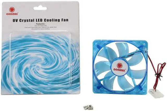Alt view image 5 of 5 - COOLMAX CMF-1225-BL UV Crystal LED Cooling Case Fan