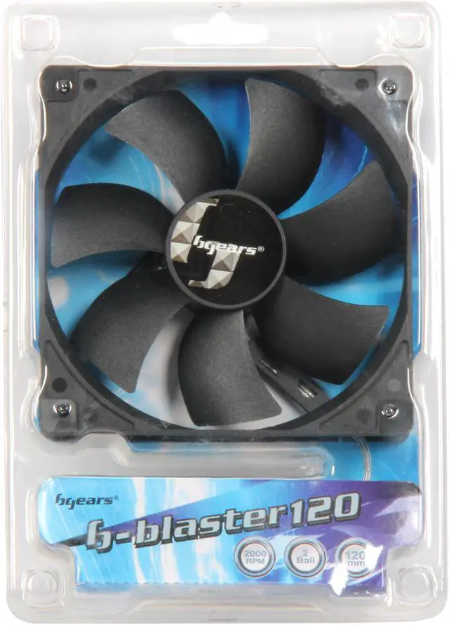 Alt view image 5 of 5 - Bgears b-Blaster 120mm 2 ball bearing High Speed 2000 RPM High Airflow 103 CFM 3pin 3wire 12VDC fan.