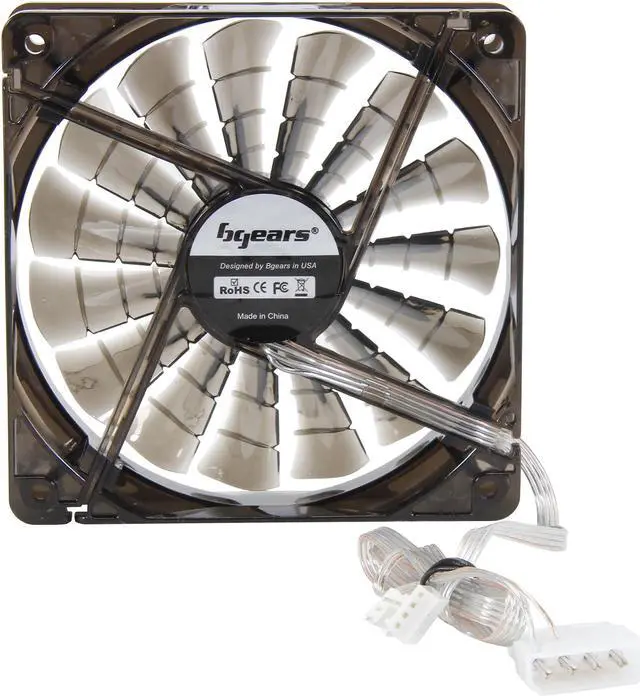 Alt view image 4 of 5 - Bgears b-PWM 120 Translucent Black 15 Blades 2 Ball Bearing PWM fan with 500 to 2000 RPM, 110 CFM, 37.3dBA