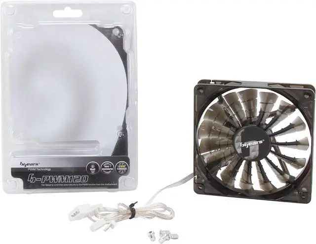 Alt view image 5 of 5 - Bgears b-PWM 120 Translucent Black 15 Blades 2 Ball Bearing PWM fan with 500 to 2000 RPM, 110 CFM, 37.3dBA