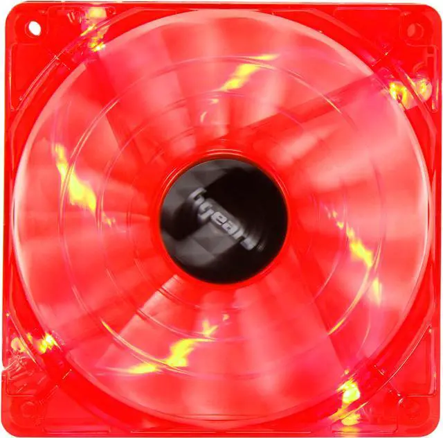 Main image of Bgears b-PWM 120 Translucent Red with Red LEDs, 15 Blades 2 Ball Bearing PWM fan with 500 to 2000 RPM, 110 CFM, 37.3dBA