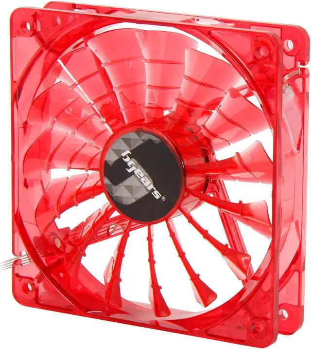 Alt view image 2 of 6 - Bgears b-PWM 120 Translucent Red with Red LEDs, 15 Blades 2 Ball Bearing PWM fan with 500 to 2000 RPM, 110 CFM, 37.3dBA