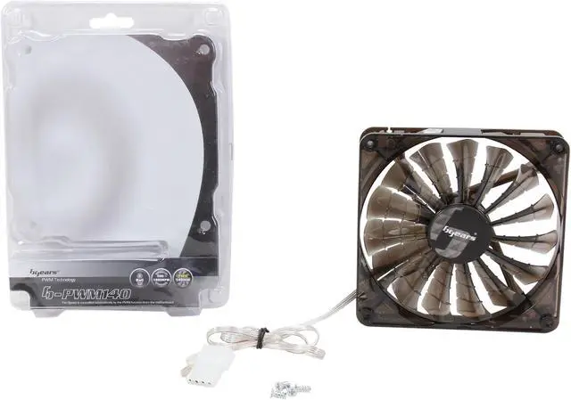 Alt view image 5 of 5 - Bgears b-PWM 140 Translucent Black 15 Blades 2 Ball Bearing PWM fan with 500 to 1800 RPM, 110 CFM, 35.8dBA