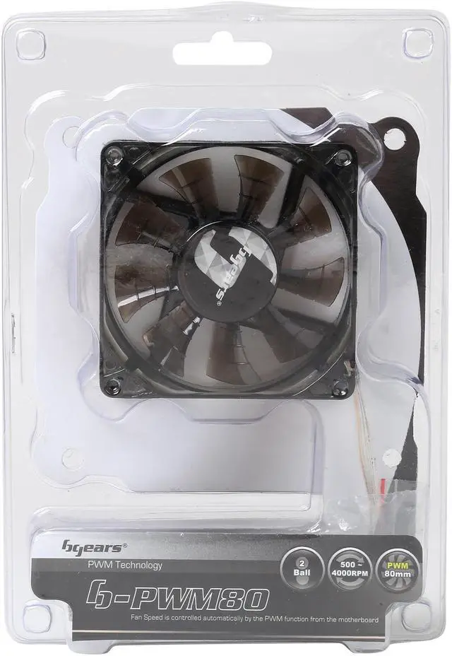 Alt view image 6 of 5 - Bgears b-PWM 80 Translucent Black 2 ball Bearing PWM fan with  500 to 4000RPM, 78CFM, 37dba