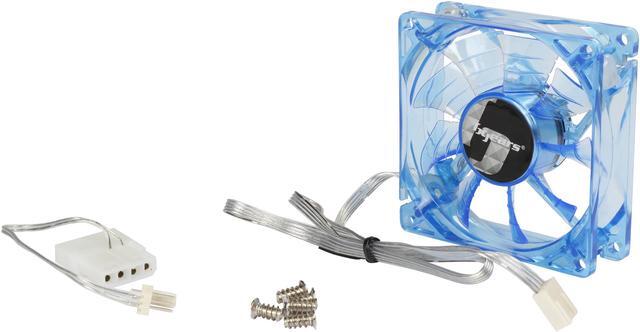 Alt view image 6 of 6 - Bgears b-PWM 80 Translucent Blue with Blue LEDs, 2 ball Bearing PWM fan with  500 to 4000RPM, 78CFM, 37dba