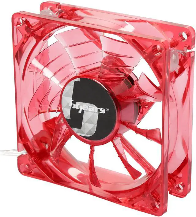 Alt view image 2 of 6 - Bgears b-PWM 80 Translucent Red with RED LEDs, 2 ball Bearing PWM fan with 500 to 4000RPM, 78CFM, 37dba