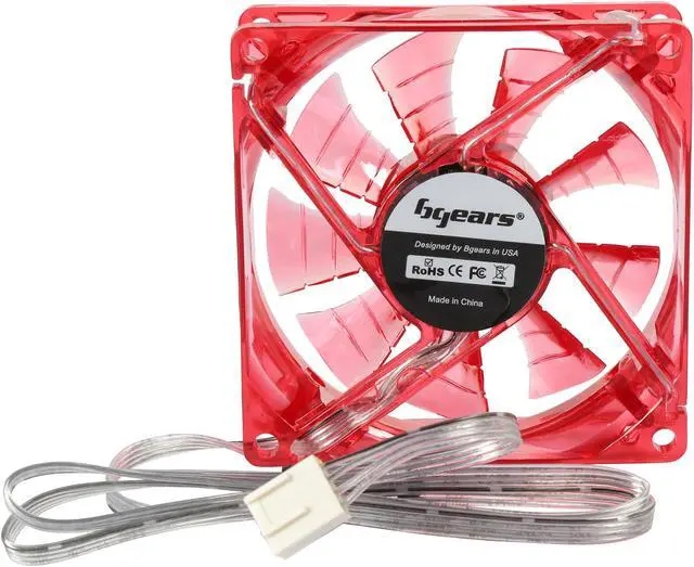 Alt view image 4 of 6 - Bgears b-PWM 80 Translucent Red with RED LEDs, 2 ball Bearing PWM fan with 500 to 4000RPM, 78CFM, 37dba