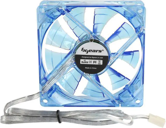 Alt view image 4 of 6 - Bgears b-PWM 90 Translucent Blue with Blue LEDs 2 ball Bearing PWM fan with  500 to 4000RPM, 88CFM, 39dba