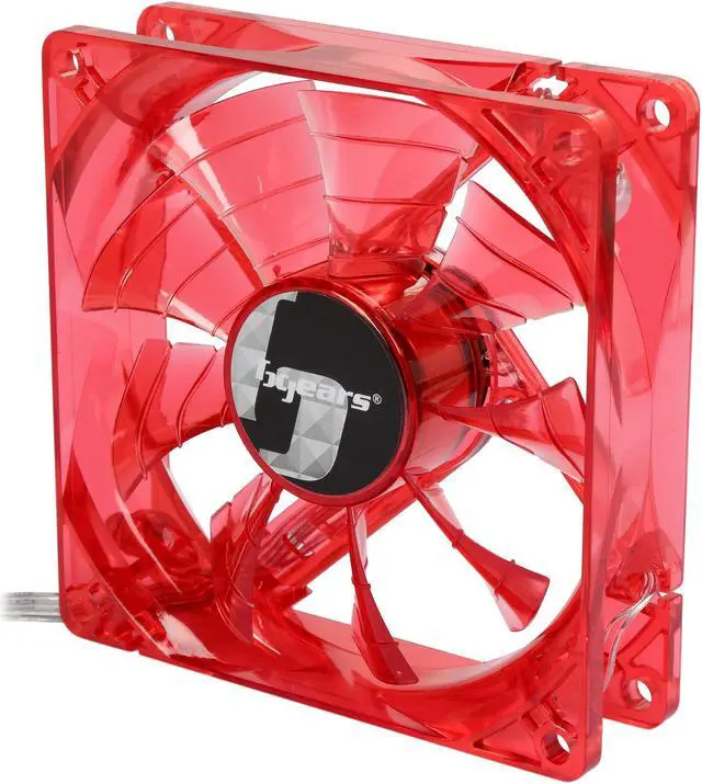 Alt view image 3 of 6 - Bgears b-PWM 90 Translucent Red with Red LEDs, 2 ball Bearing PWM fan with 500 to 4000RPM, 88CFM, 39dba