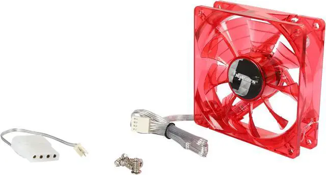 Alt view image 6 of 6 - Bgears b-PWM 90 Translucent Red with Red LEDs, 2 ball Bearing PWM fan with 500 to 4000RPM, 88CFM, 39dba