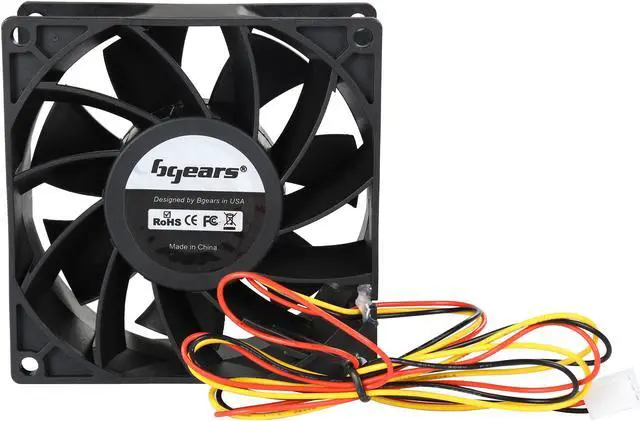 Alt view image 4 of 5 - Bgears b-Blaster 90x38 mm 2 ball bearing High speed 4500 RPM High Airflow 108 CFM  3pin 3wire 12VDC fan.