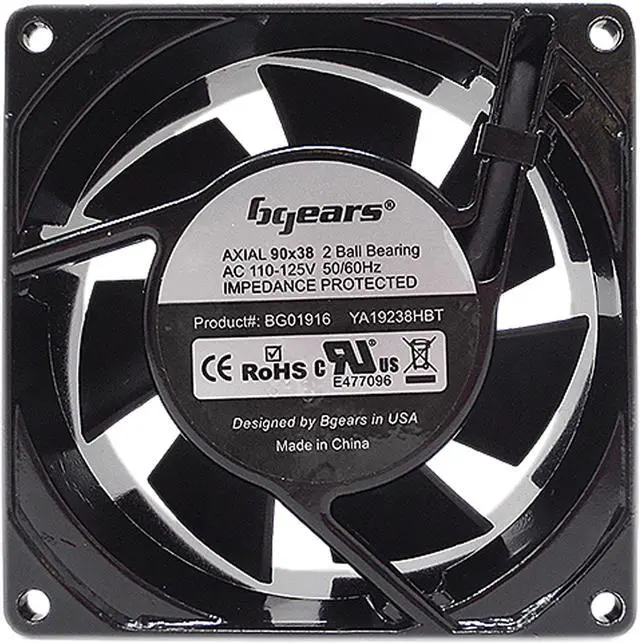 Alt view image 4 of 13 - Bgears b-Blaster-AC 100-125V 2ball bearing Heavy Duty Cast Aluminum 90mm x 38mm 2700 RPM fan