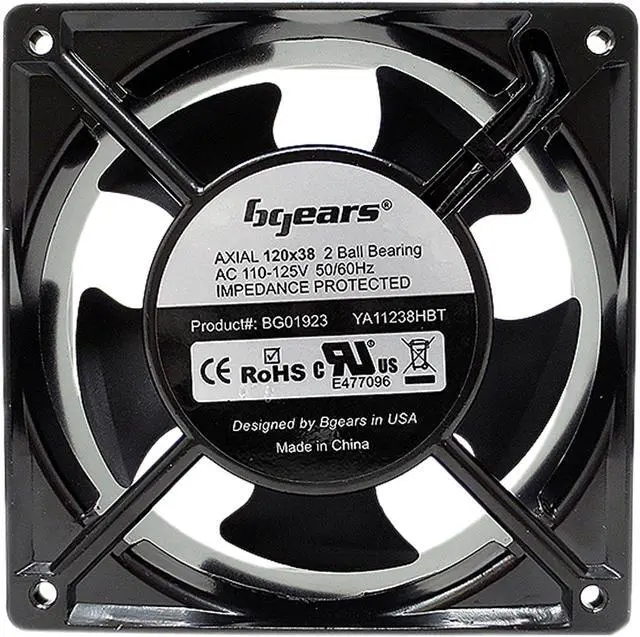Alt view image 4 of 12 - Bgears b-Blaster-AC 100-125V 2ball bearing Heavy Duty Cast Aluminum 120mm x 38mm 2800 RPM fan